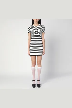 Marc Jacobs Black/ striped ribbed mini dress