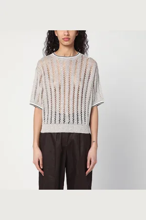 Brunello Cucinelli Perforated linen sweater