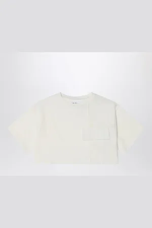 DOUUOD Ivory cropped t-shirt in cotton