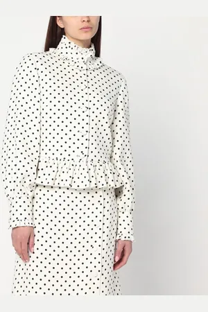VALENTINO White single-breasted jacket with polka dots