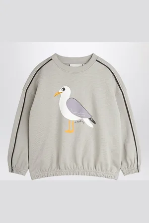 Mini Rodini Gray sweatshirt with seagull print