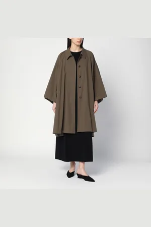 The Row Kaki colour single-breasted trench coat