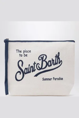 MC2 SAINT BARTH Aline clutch in linen cream colour