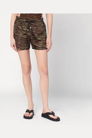 The Attico Zebra shorts in khaki/brown nylon