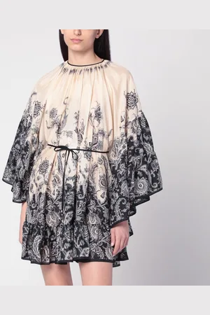 ZIMMERMANN Cream Rhiannon mini dress with fantasy print