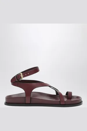 A.Emery The Jalen Slim Sandals burgundy in leather