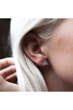 ZOE AND MORGAN Women Stud Earrings - Gold Diamond Pyramid Single Stud Earring