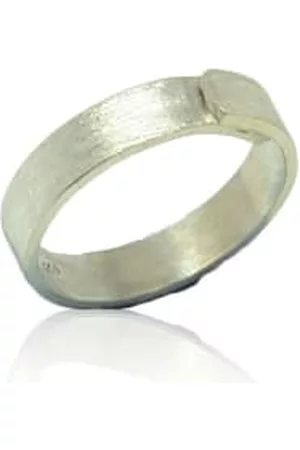 WINDOW DRESSING THE SOUL Men Band Rings - Silver Brushed Overlap Band Ring