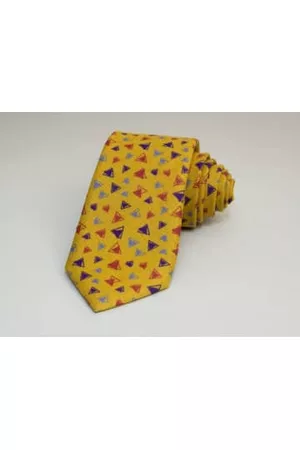 40 Colori Men Neckties - Triangles Printed Linen Tie