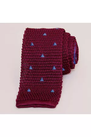 40 Colori Men Neckties - Embroidered Triangles Silk Knitted Tie