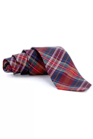 Valoria SA Men Neckties - Garnet Silk Checkered Tie