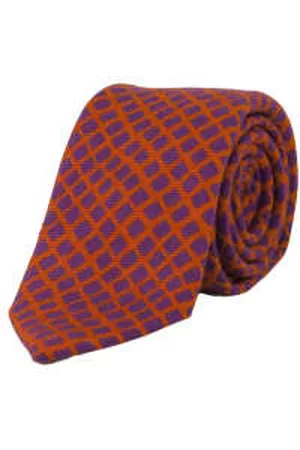 40 Colori Men Neckties - Square Net Printed Wool Tie
