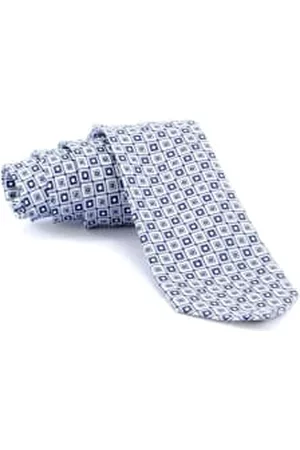 Valoria SA Men Neckties - Silk Celeste Geometricos Tie