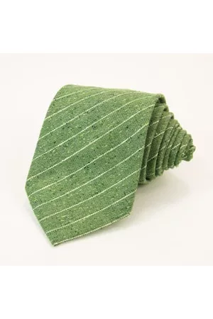 40 Colori Men Neckties - Pin Striped Silk, Linen & Cotton Blend Tie