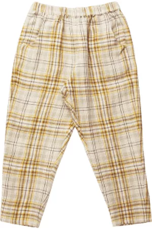 Nellie Quats Men Plaid Shorts - Buttermilk Plaid Linen Jumping Jack Trousers