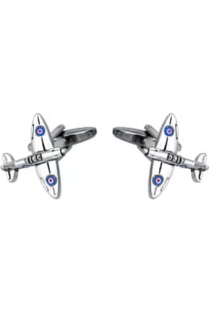 Dalaco Men Cufflinks - Spitfire Aircraft Cufflinks - Silver