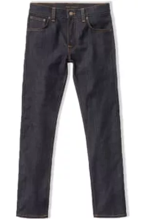 Nudie Jeans Men Slim Jeans - Dry True Navy Grim Tim Slim Fit Jeans