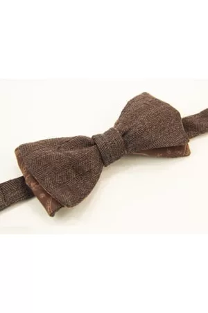40 Colori Men Bow Ties - Herringbone Washed Linen and Silk Butterfly Bow Tie