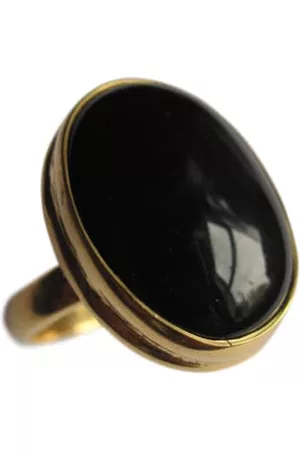 Collard Manson Women Gold Rings - Onyx 925 Silver Oval Gold Ring