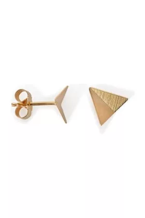 Kei Tominaga Women Stud Earrings - Stud Mini Earring Triangle Bent Gold