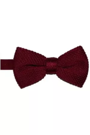 Knightsbridge Neckwear Men Bow Ties - Knitted Pre-tied Bow Tie - Burgundy