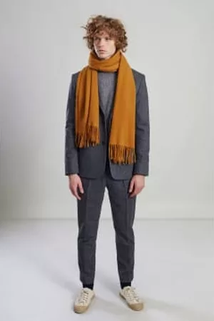 L'exception Paris Men Winter Scarves - Ochre Wool And Cashmere Scarf