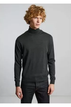 L'exception Paris Men Turtleneck Sweaters - Khaki Merino Wool Turtleneck Jumper