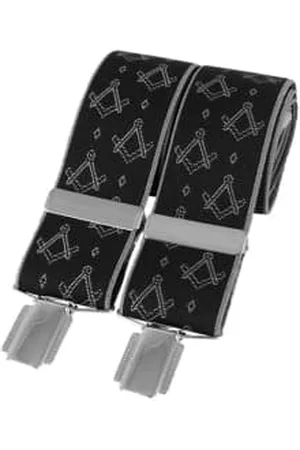 David Aster Men Braces - Masonic Clip-on Braces - & White
