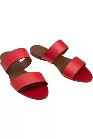 LA PORTEGNA Women Leather Sandals - Alejandra Leather & Red Sandals