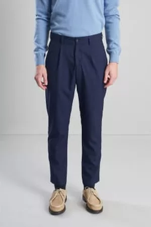 L'exception Paris Men Suit Pants - Navy Darted Suit Trousers