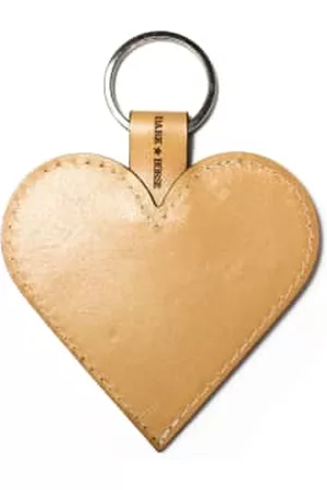 Dark Horse Women Keychains - Natural Leather Heart Keyring