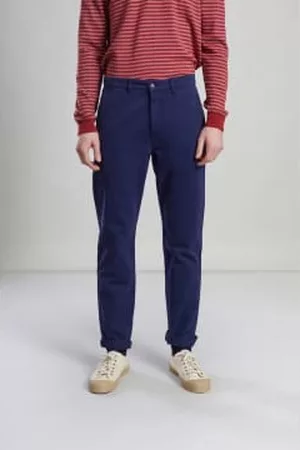 L'exception Paris Men Twill Pants - Navy Chino Twill Trousers