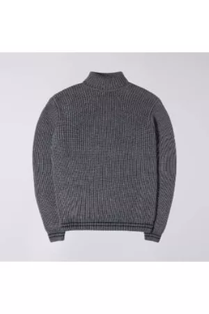 Edwin Men Turtleneck Sweaters - Heather Wolle and Acrylic Line Rollneck Sweater
