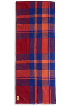 Burrows & Hare Men Winter Scarves - Cashmere and Merino Wool Scarf - Tartan Red