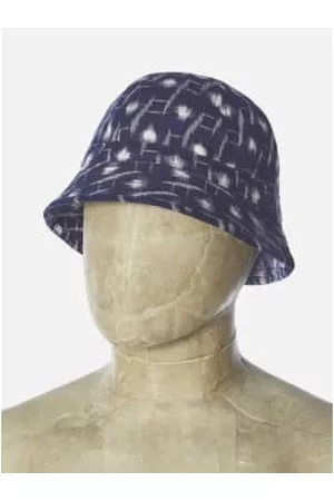 Universal Works Men Hats - Naval Hat Indigo Handloom Ikat