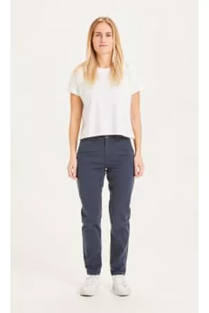 Knowledge Cotton Apparal Women Chinos - 700001 Willow Slim Chino Total Eclipse