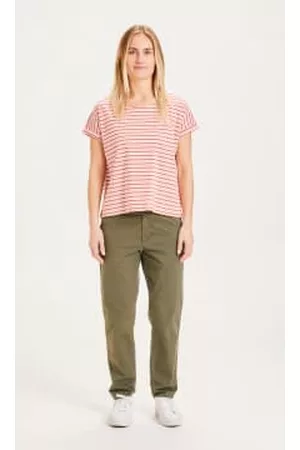 Knowledge Cotton Apparal Women Chinos - 700001 Willow Slim Chino Forrest Night