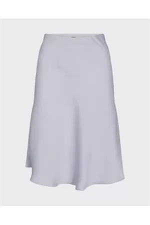 minimum Women Midi Skirts - Gryna Satin Lavender Knee Length Skirt
