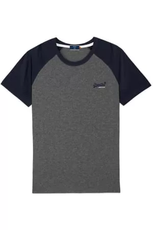 Superdry Women T-Shirts - Label Baseball T Shirt Black Grit