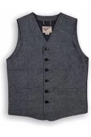 Piké Men Gilets - 1905 Hauler Vest Smoke Grey Linen