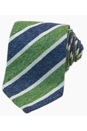 40 Colori Men Neckties - Thick Striped Silk and Cotton Blend Tie
