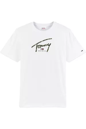 Tommy Hilfiger Men Short Sleeved T-Shirts - Tommy Jeans Hand Written Linear T Shirt