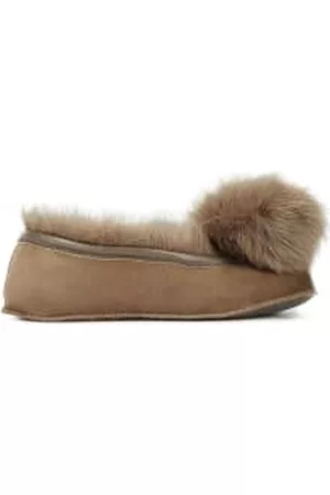 GUSHLOW & COLE Women Ballerinas - Shearling/Sheepskin Ballet Slippers Tan Camel