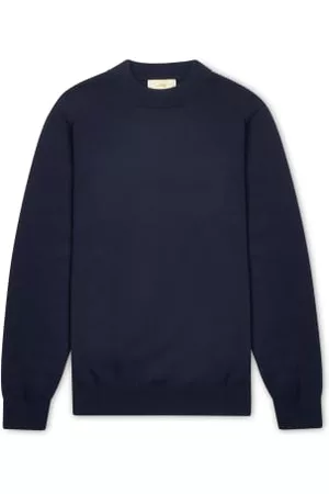 Burrows & Hare Men Cardigans - Mock Turtle Neck Navy