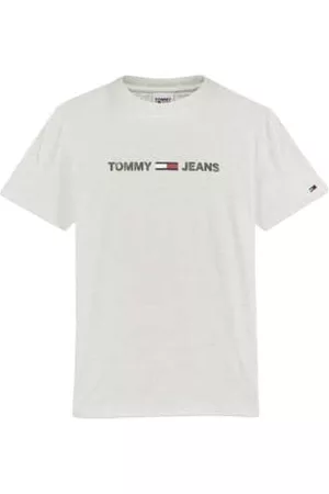 Tommy Hilfiger Men Short Sleeved T-Shirts - Tommy Jeans Seasonal Linear T Shirt Heather