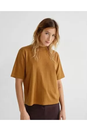 Thinking Mu Women T-Shirts - Basic T Shirt Caramel Hemp Aidin