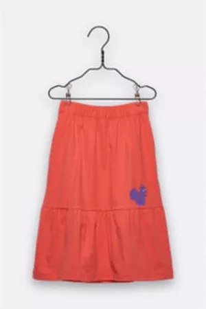 LOVE kidswear Women Midi Skirts - Lila Skirt In Red With Squirrel Embroidey For Kids