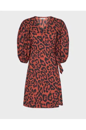minimum Women Puff Sleeve & Puff Shoulder Dresses - Lenelia Short Dress Puff Sleeves Animal Print