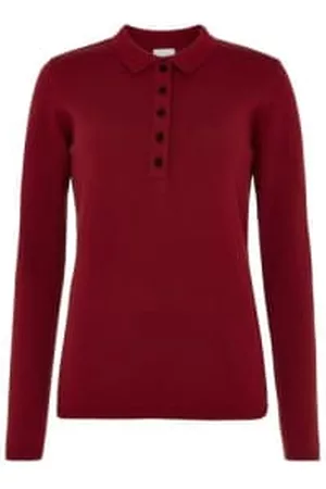 People Tree Women Polo T-Shirts - Polo Keily Jumper Rouge
