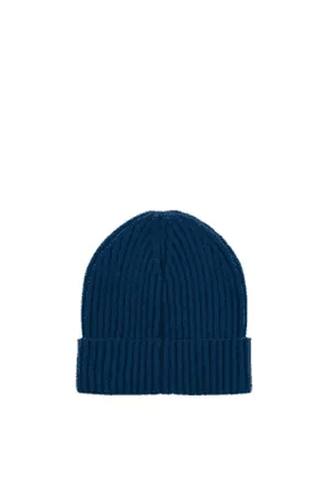 Miss Pompom Women Hats - Wool Ribbed Teal Hat